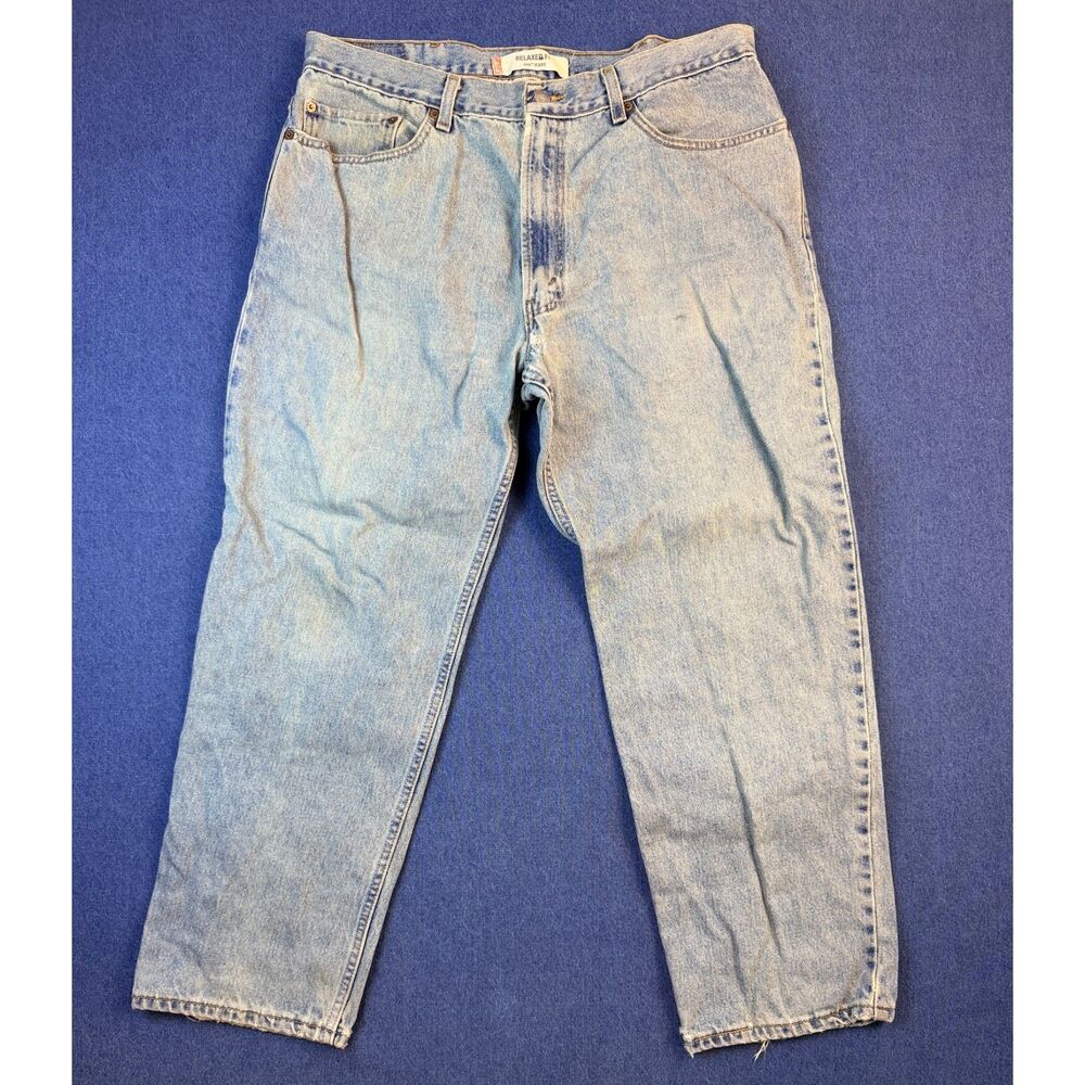 Leviβs 550 Menβs 38x29 Relaxed Fit Light Wash Jeans Distressed Denim